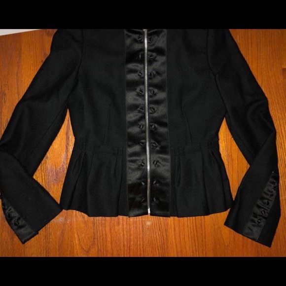 BGBGmaxazria black peplum military style jacket Medium - Picture 14 of 16